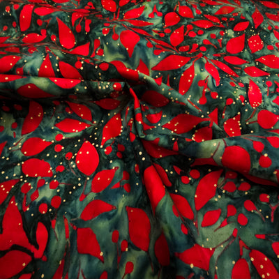 100% Cotton Poplin | Christmas Time | Holly | Robert Kaufman