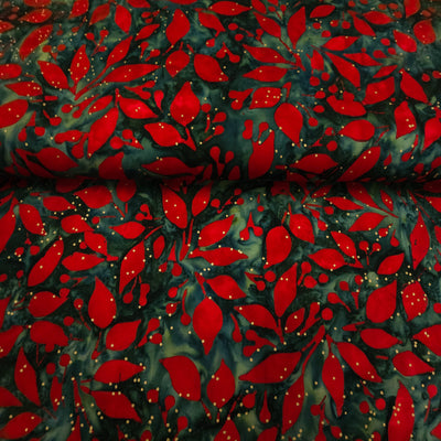 100% Cotton Poplin | Christmas Time | Holly | Robert Kaufman