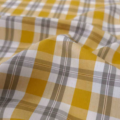 Yarn Dyed Cotton | Plaid | Yellow & Gray