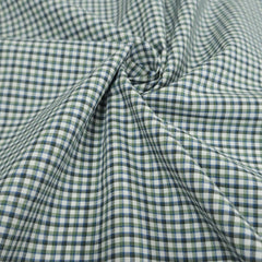 Shirting Cotton by Thomas Mason | Green & Navy Plaid