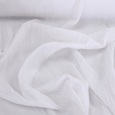 Plisse Chiffon Fabric | White