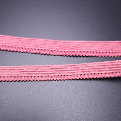 3/8 Grey Picot Edge Foldover Elastic Pink