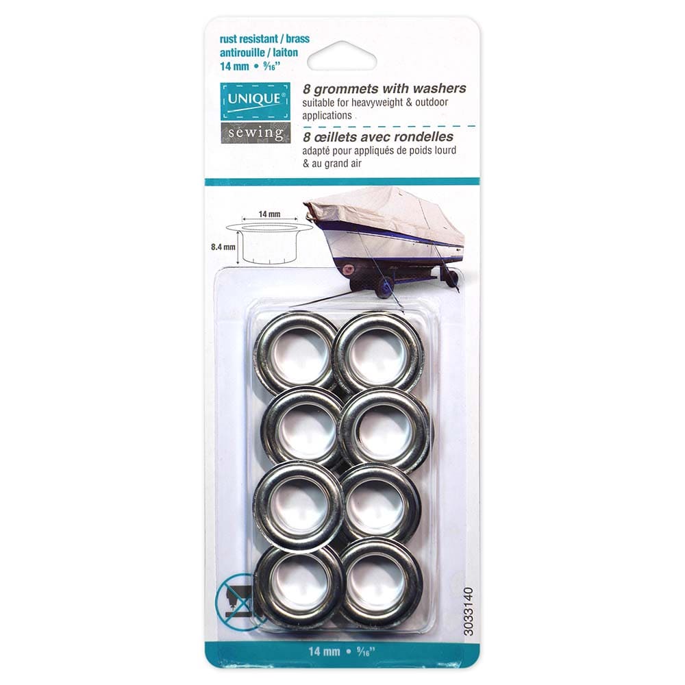 UNIQUE | Grommets - Silver 14 x 8.4mm (9/16″ x 5/16″) - 8 sets