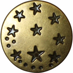 UNIQUE | Jean Buttons No Sewing | Antique Brass Small Stars | 17mm (5⁄8″)
