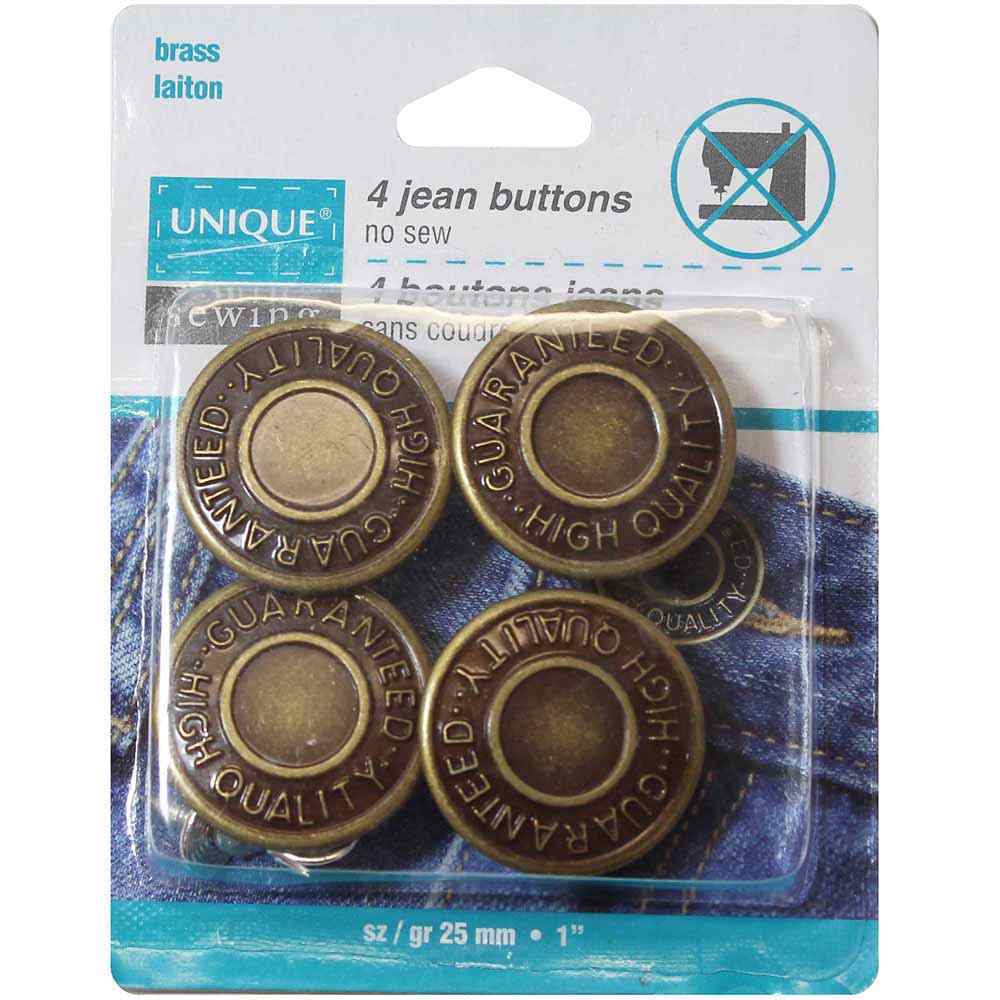 UNIQUE | Jean Buttons No Sewing | Antique Brass