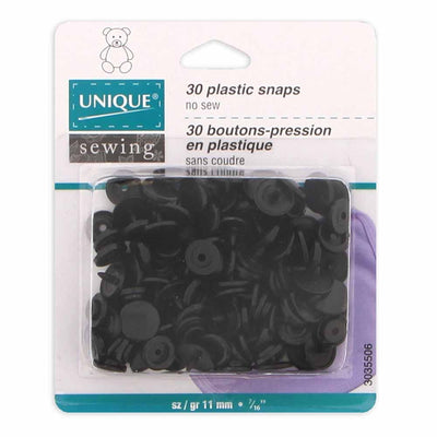 UNIQUE | Plastic Snap Fasteners | Size 2 / 11mm (3⁄8″) | 30 sets