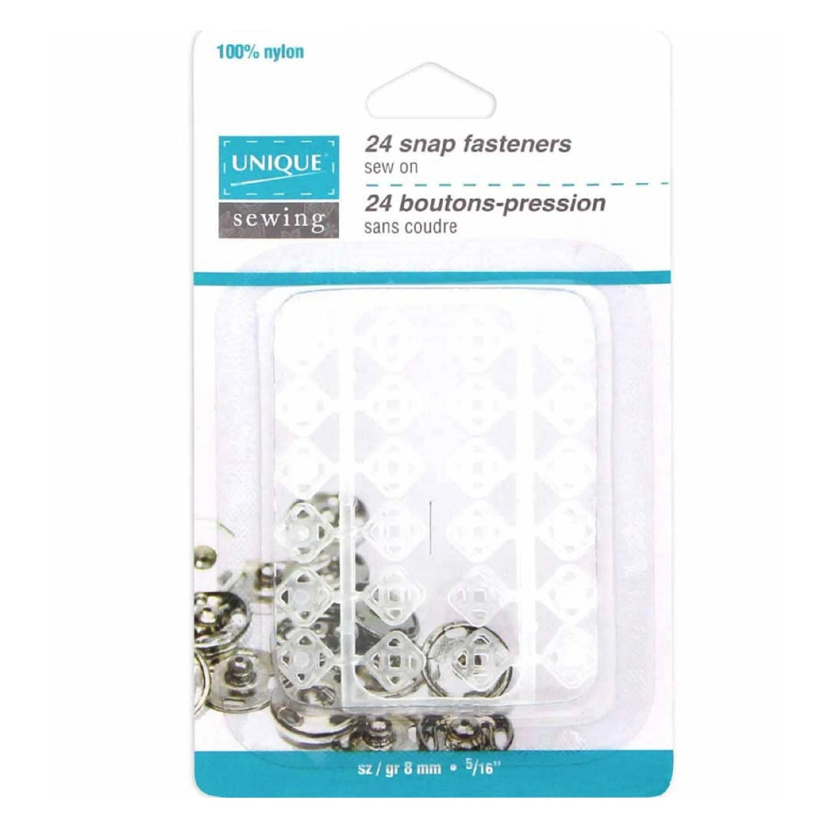 UNIQUE | 24 Snaps Fasteners | Sew On | 8 mm / (5/16