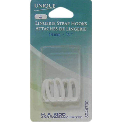 UNIQUE | Lingerie Strap Hook White | 14mm (½") | 4pcs