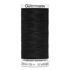 Gütermann | Fil | Jeans | 100 m | #1000 | Noir