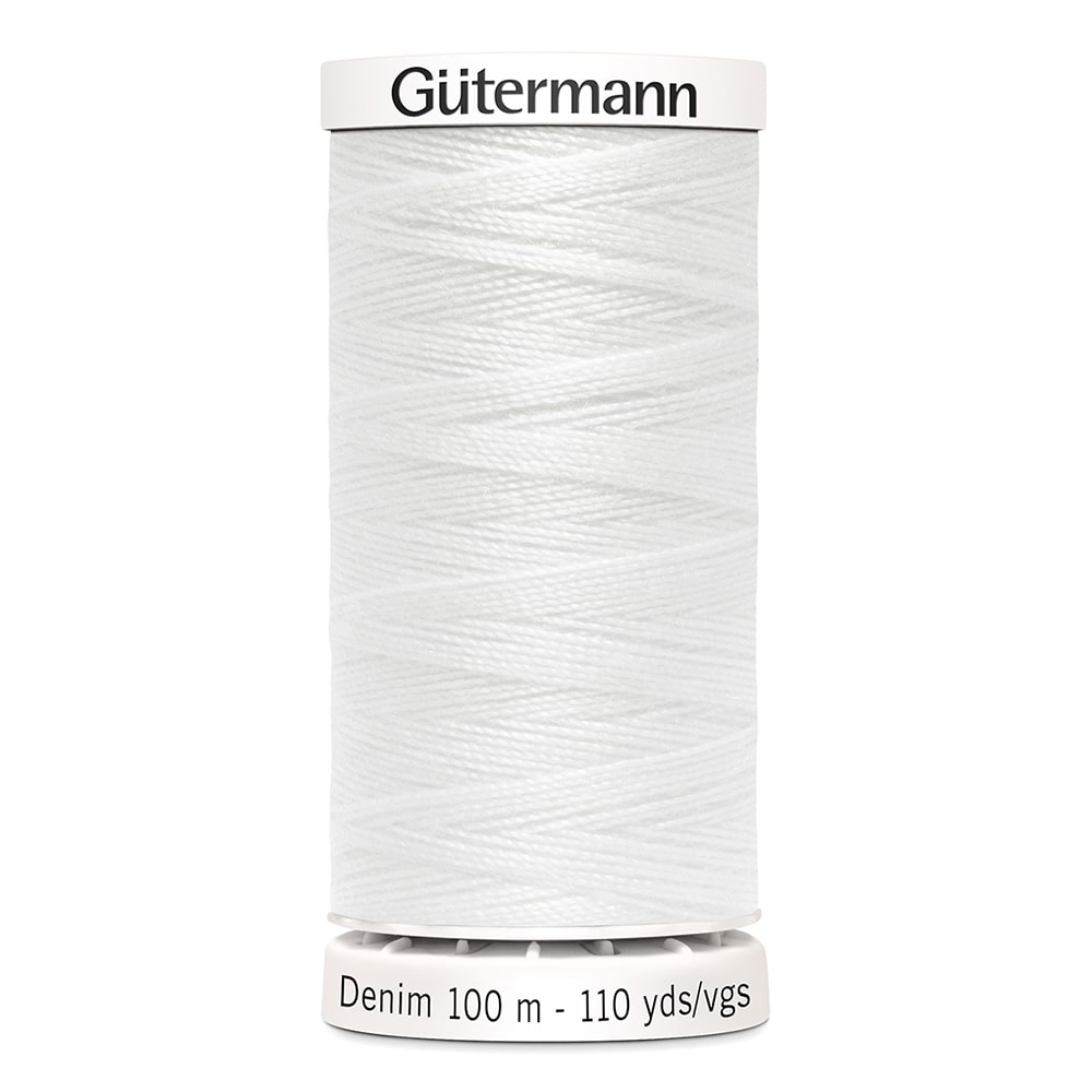 Gütermann | Thread | Jeans | 100 m | #1016 | White