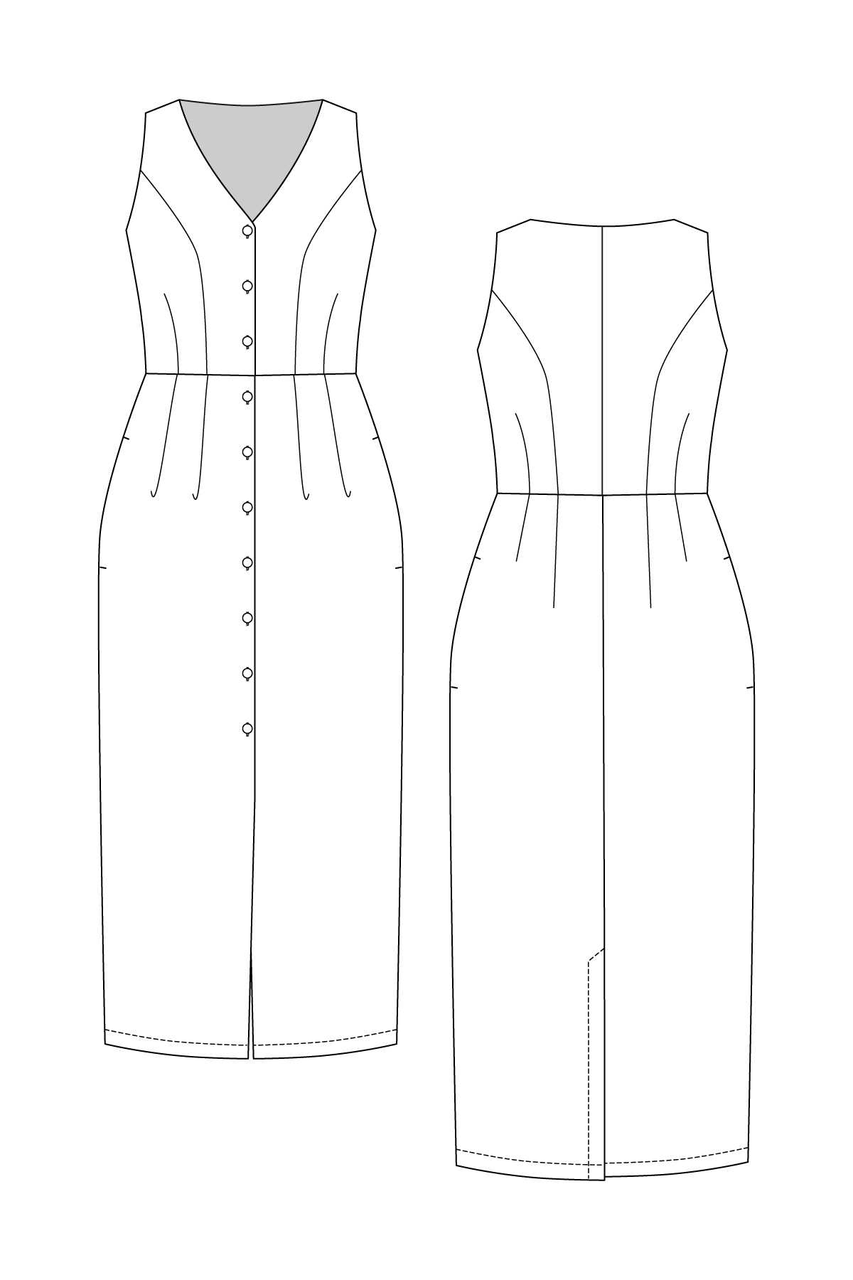 PDF Sewing Pattern | Asteri Button Down Dress & Vest | Named Clothing