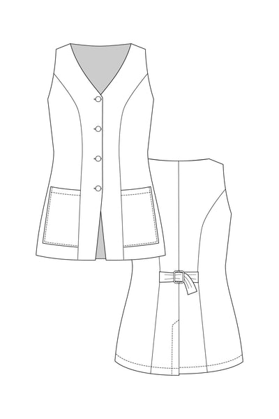 PDF Sewing Pattern | Asteri Button Down Dress & Vest | Named Clothing