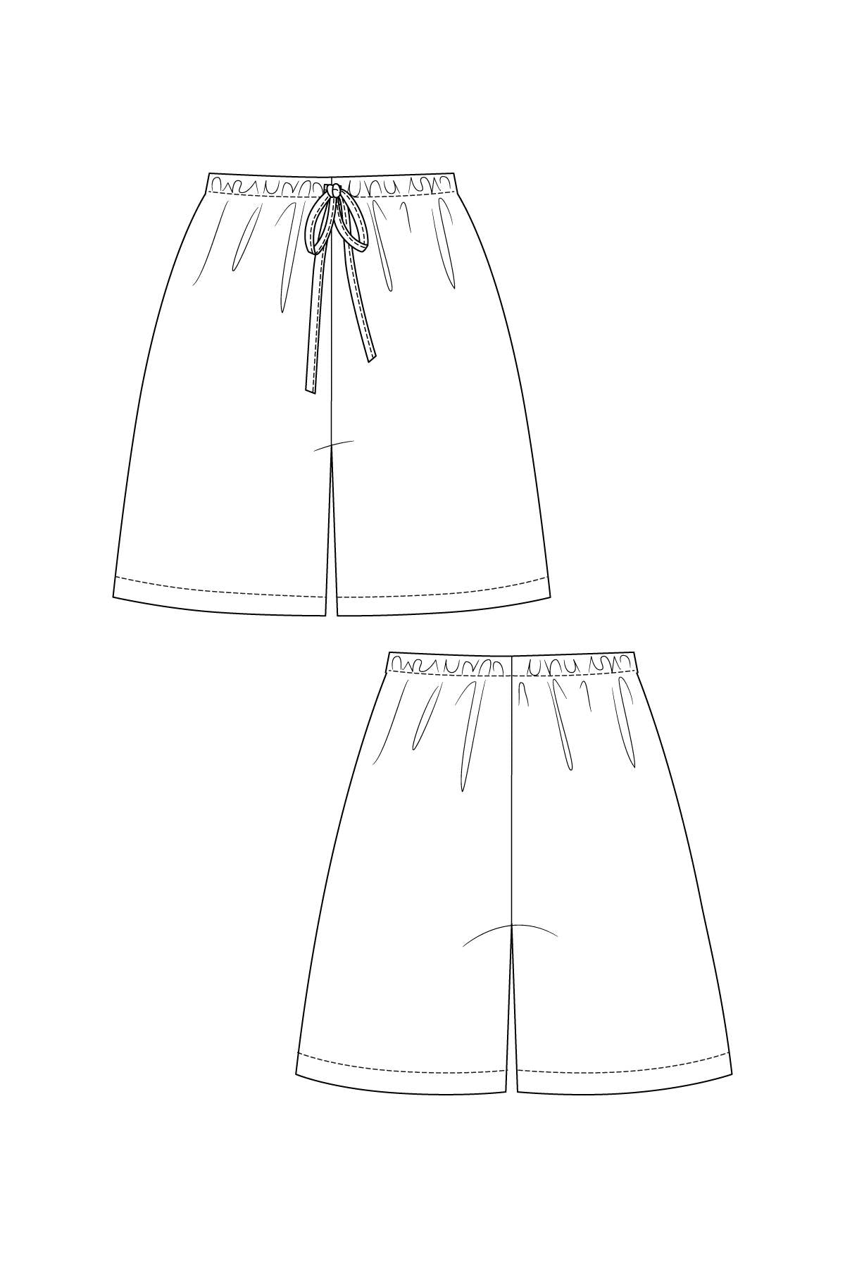 PDF Sewing Pattern | Aulio Elastic Waist Shorts & Trousers | Named Clothing