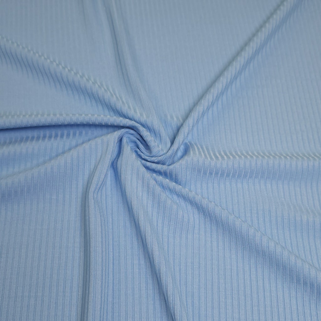 Bamboo Rib Knit Jersey | Sky Blue | 130 cm | END OF ROLL