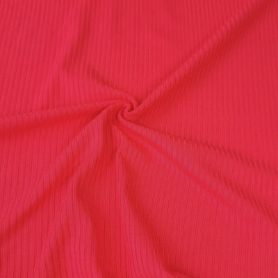 Bamboo Rib Knit Jersey Fabric - Raspberry