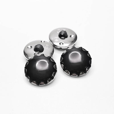 Buttons Black and Silver 17 mm