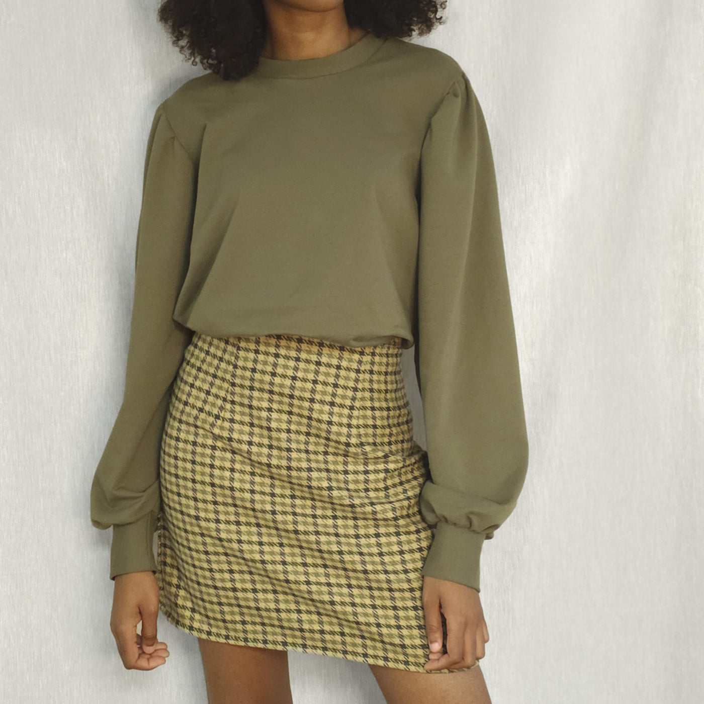 Wool Blend | Houndstooth | Green