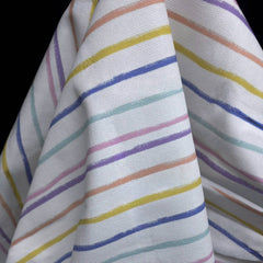 100% Cotton Canvas | Pastel Coastal Stripes | Multi | Les Tissées Exclusive