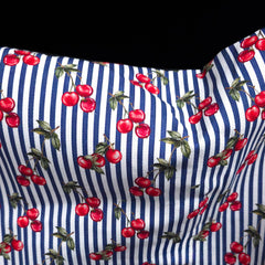 100% Cotton Canvas | Cherry & Stripes | Les Tissées Exclusive