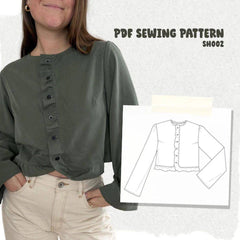 PDF SEWING PATTERN | SH002 Cropped Shirt | The Form Edit | BILINGUAL ( FR/EN )