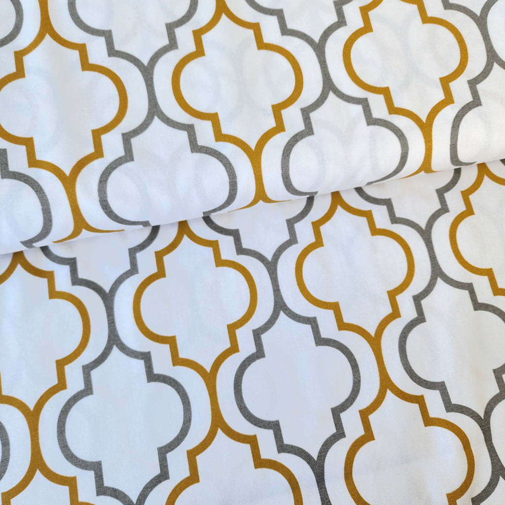 Canevas Fabric - Yellow & Gray Pattern