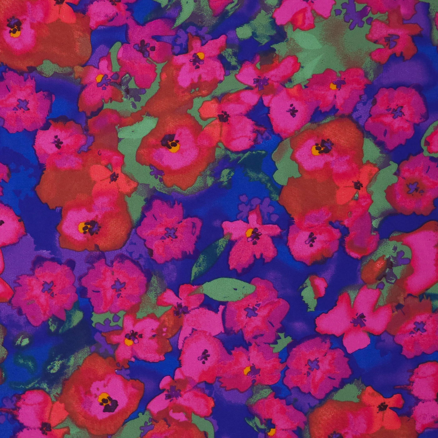 Rayon Twill Print | Fuschia Flowers