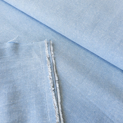 Essex Yarn Dyed Linen & Cotton Blend | Chambray| 119 cm | END OF ROLL