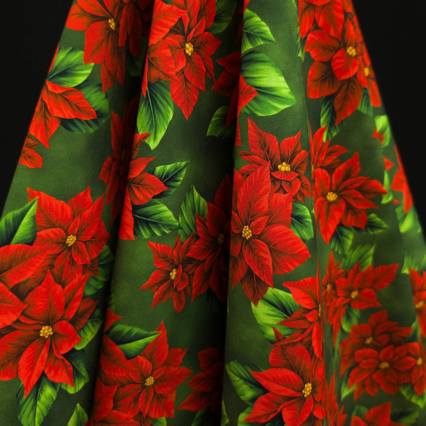 100% Cotton | Vintage Chrismas | Green | Robert Kaufman