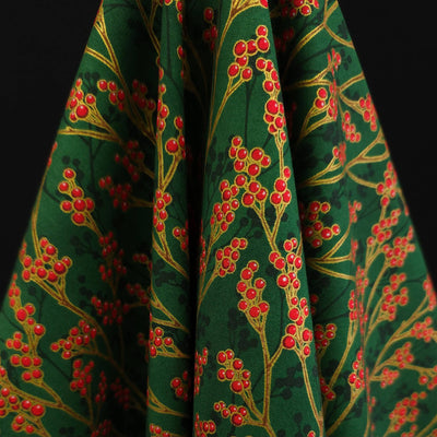 100% Cotton | Holiday Flourish | Festive Finery | Pine | Robert Kaufman