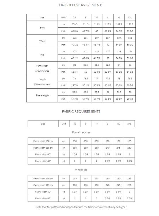 PDF Sewing Pattern | Olo Funnel Neck Tee &amp; V-Neck Tee | Named Clothing