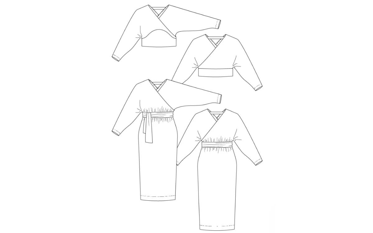 PDF Sewing Pattern | Kajo Batwing Wrap Sweater & Dress | Named Clothing