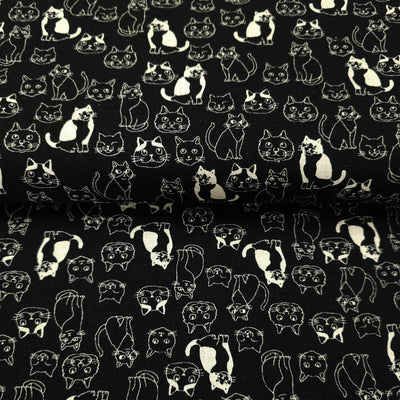 Sevenberry Canvas | Cats | Black | By Robert Kaufman