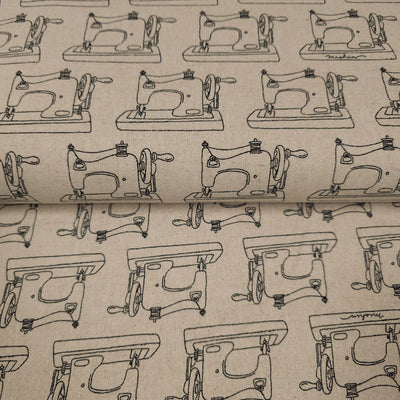 Cotton Flax Print Canvas | Sewing Machine | By Robert Kaufman