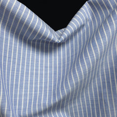 Italian-Made Yarn-Dyed Cotton Shirting | Blue & White Stripe