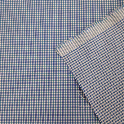 Shirting Cotton by Thomas Mason | Blue & White Plaid