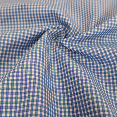 Shirting Cotton by Thomas Mason | Blue & White Plaid