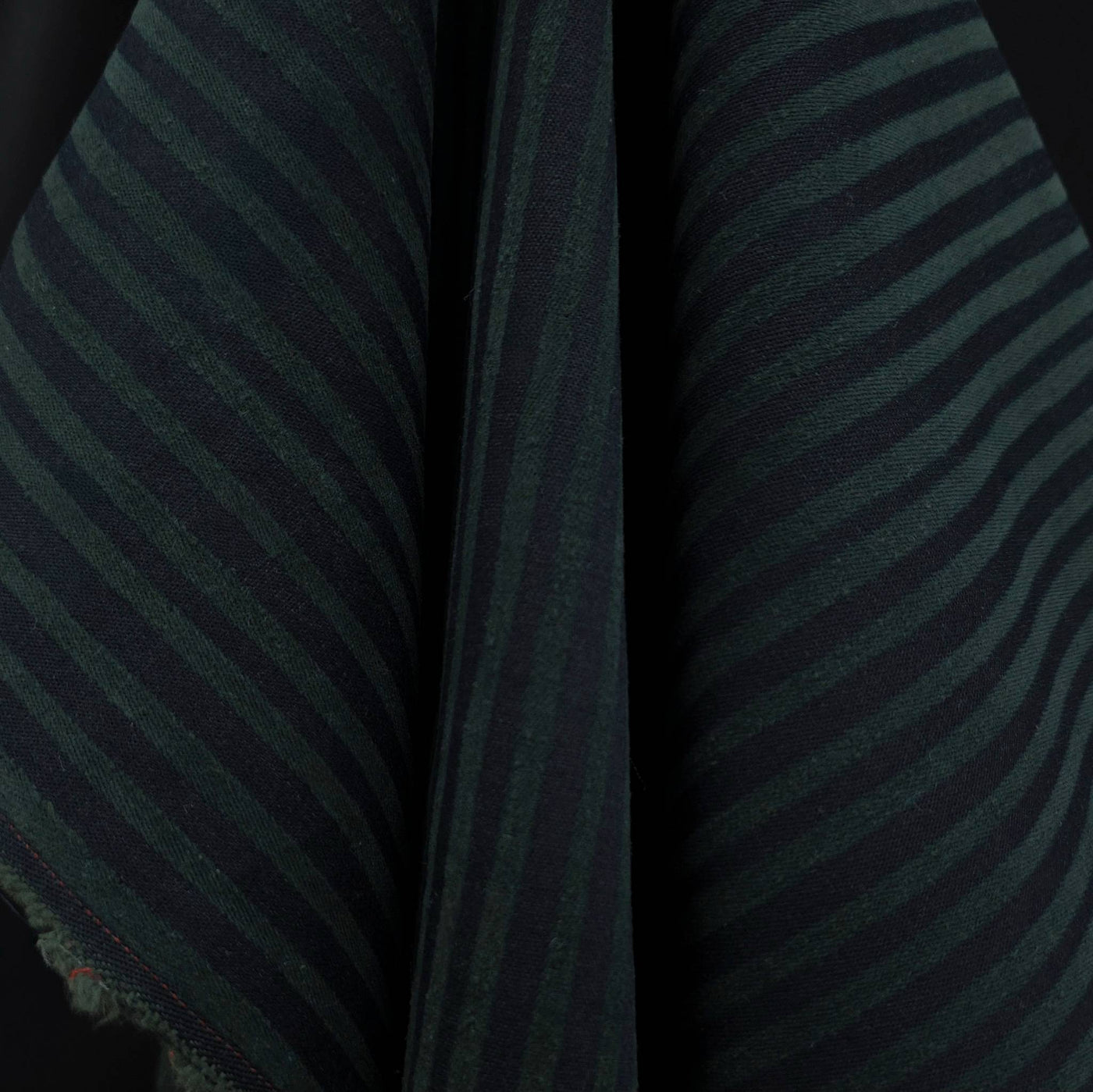 Cotton | Navy & Green Stripes