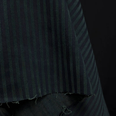 Cotton | Navy & Green Stripes