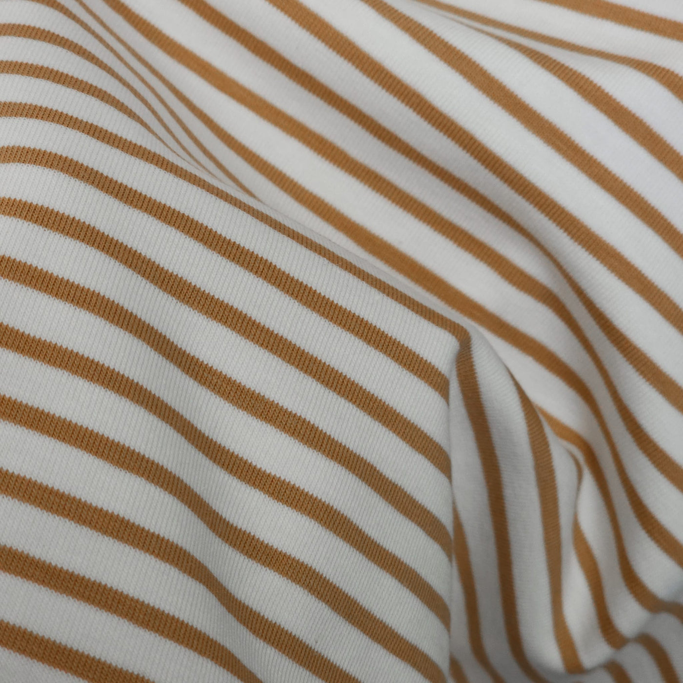 Organic Cotton Jersey | Yarn Dyed | Oeko-Tex Certified | Stripes - Biscuit