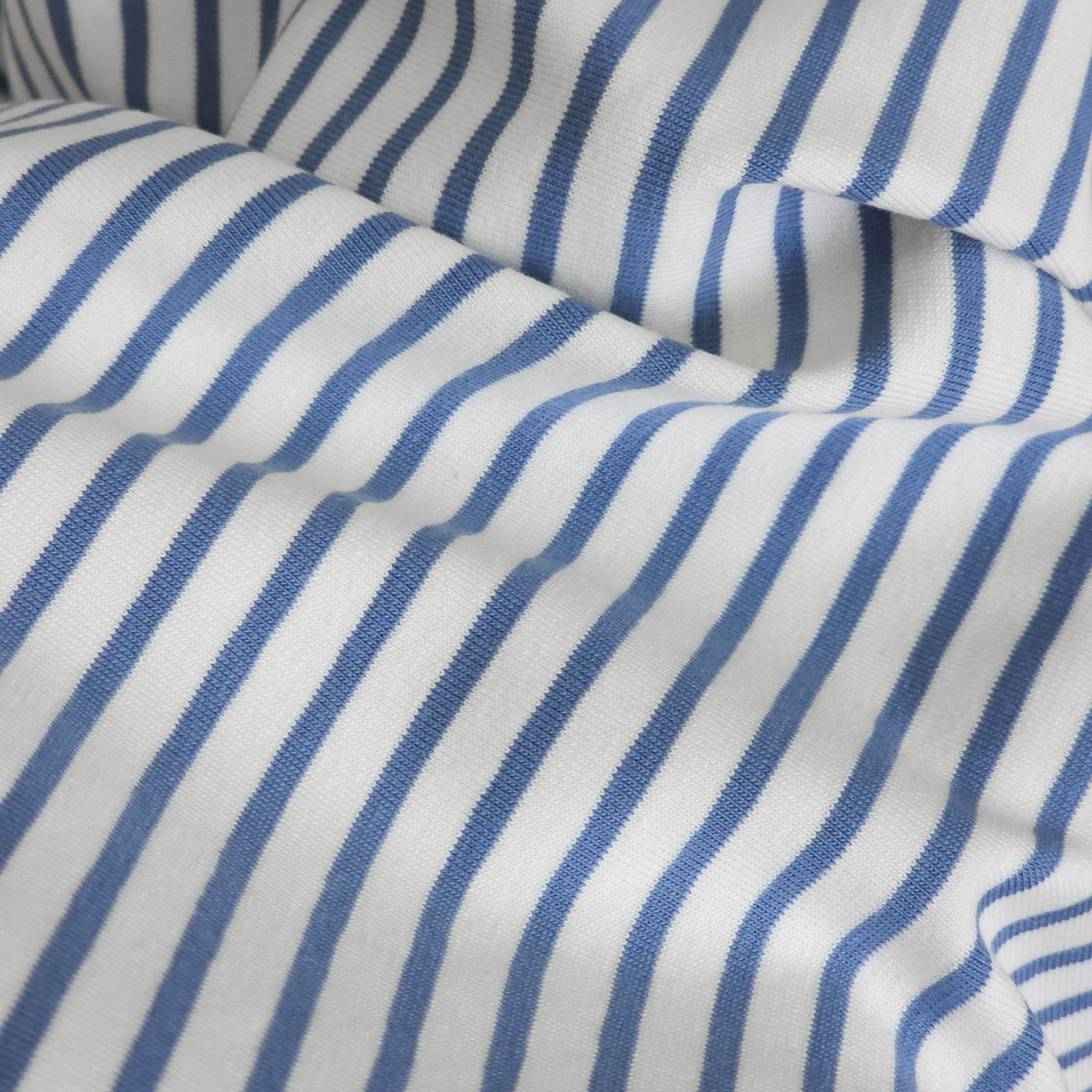 Organic Cotton Jersey | Yarn Dyed | Oeko-Tex Certified | Stripes - Blue Jeans