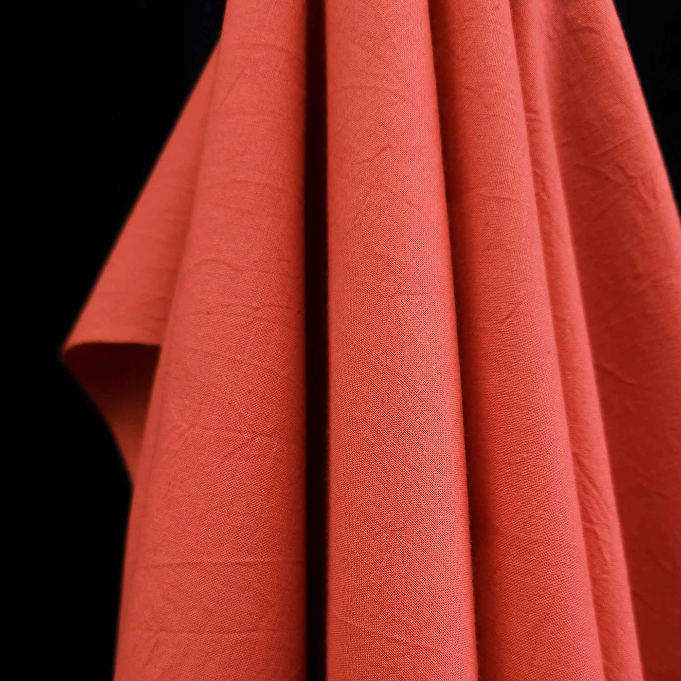Crumple Cotton | Salmon Red