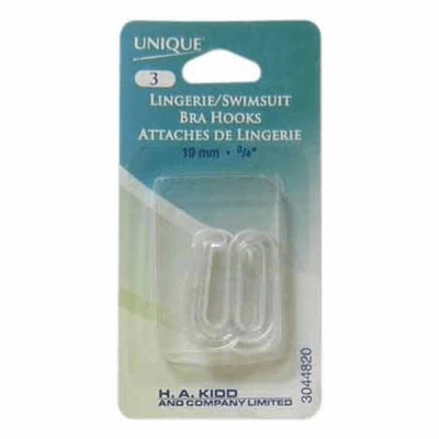 UNIQUE | Lingerie Strap Hook Clear | 19 mm (3/4") | 3 pcs
