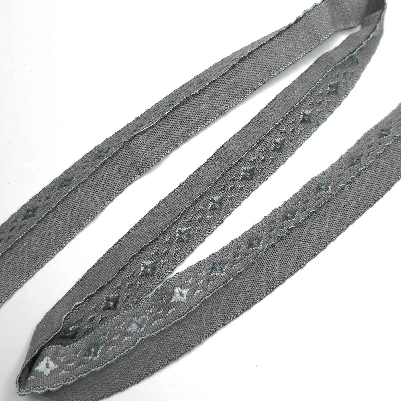 Fold-Over Elastic | 20 mm - 7/8" | Gray with Geometric Pattern
