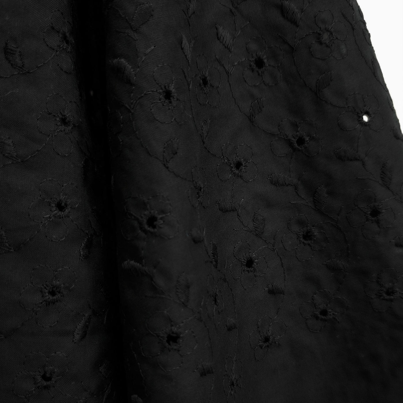 Eyelet Cotton Voile | Flowers | Black