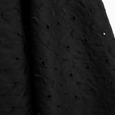 Eyelet Cotton Voile | Flowers | Black