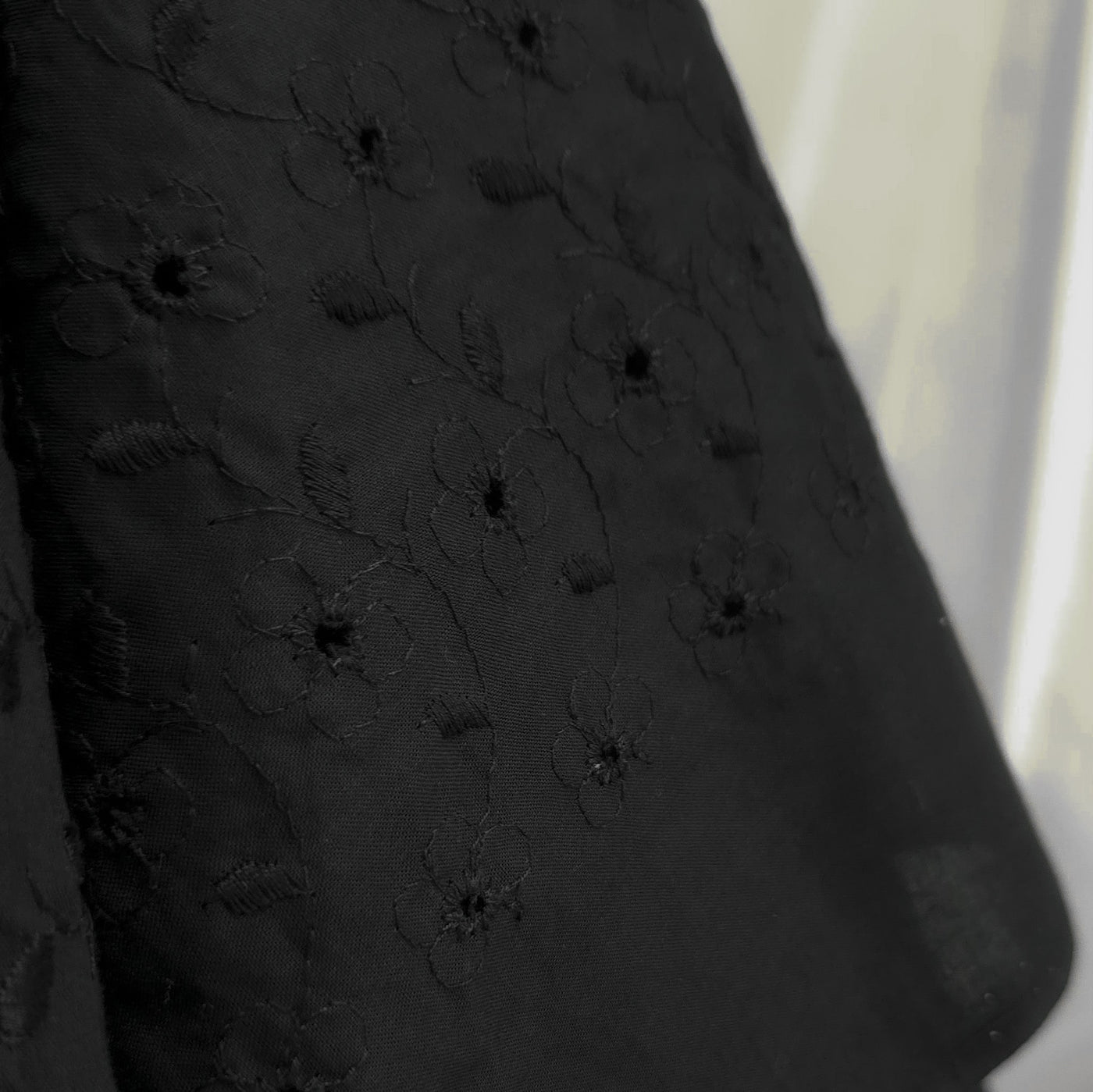 Eyelet Cotton Voile | Flowers | Black