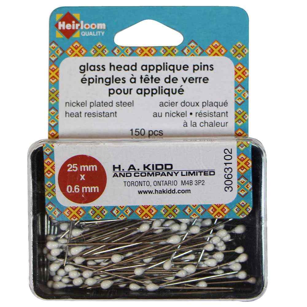 HEIRLOOM Glass Head Applique Pins | 25 x 0.6mm | 150pcs