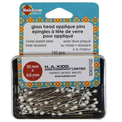 HEIRLOOM | Glass Head Applique Pins | 25 x 0.6mm | 150pcs
