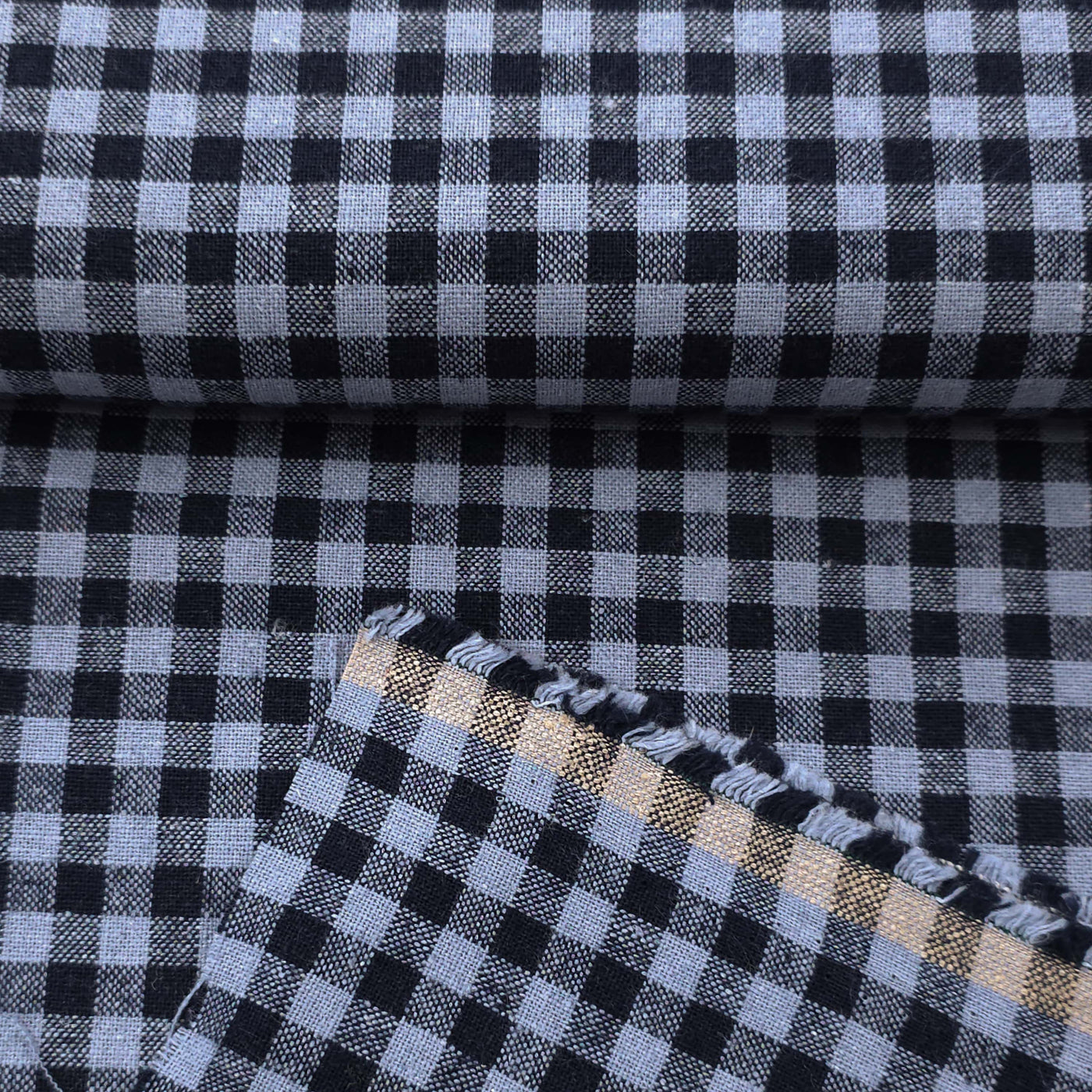 Essex Yarn Dyed | Gingham | Denim | 86 cm | END OF ROLL