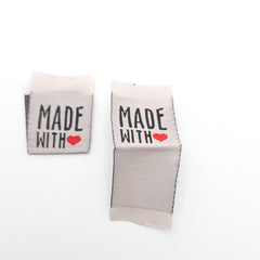 Étiquettes en coton | Made With Love | Paquet de 5
